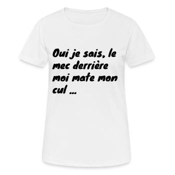 Blague - T-shirt respirant Femme - blanc - Devant - AI Model Female 172 dark (172cm)