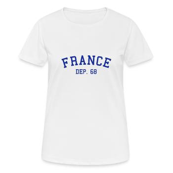 France Haut-Rhin 68 - T-shirt respirant Femme - blanc - Devant - AI Model Female 172 dark (172cm)