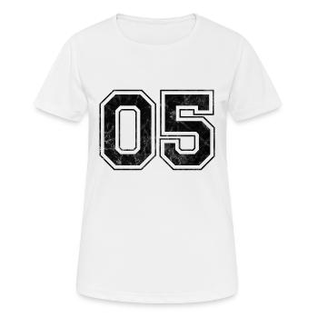 Anzahl 05 - Frauen T-Shirt atmungsaktiv - Weiß - Vorne - AI Model Female 172 dark (172cm)