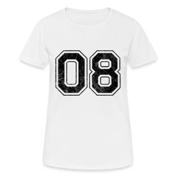 Anzahl 08 - Frauen T-Shirt atmungsaktiv - Weiß - Vorne - AI Model Female 172 dark (172cm)