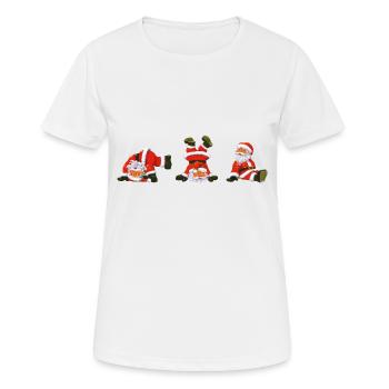 Weihnachtsmänner - Frauen T-Shirt atmungsaktiv - Weiß - Vorne - AI Model Female 172 dark (172cm)