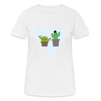 Kaktus Liebe - Frauen T-Shirt atmungsaktiv - Weiß - Vorne - AI Model Female 172 dark (172cm)
