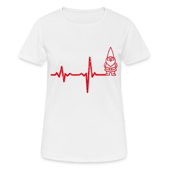 Geschenk Heartbeat Gartenzwerg - Frauen T-Shirt atmungsaktiv - Weiß - Vorne - AI Model Female 172 dark (172cm)