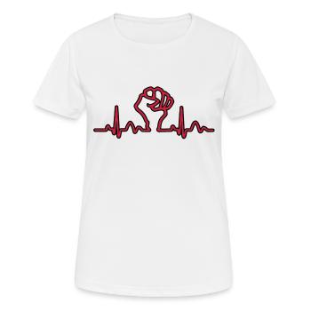 Lignes de coeur électrocardiogramme Fist pouls - T-shirt respirant Femme - blanc - Devant - AI Model Female 172 dark (172cm)