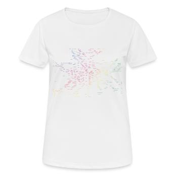 Berlin Karte U-Bahn Stationen - Frauen T-Shirt atmungsaktiv - Weiß - Vorne - AI Model Female 172 dark (172cm)