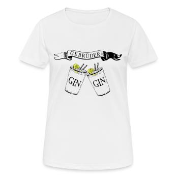 Gebrueder GIN (Gin and Tonic for Bros) - Frauen T-Shirt atmungsaktiv - Weiß - Vorne - AI Model Female 172 dark (172cm)