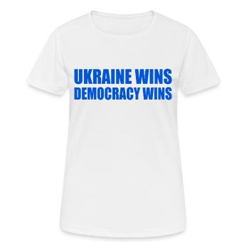 Ukraine wins democracy wins - Women's Breathable T-Shirt - white - Front - AI Model Female 172 dark (172cm)