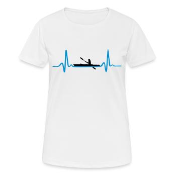 Save herzschlag_kajak_frau Details Blog this - T-shirt respirant Femme - blanc - Devant - AI Model Female 172 dark (172cm)