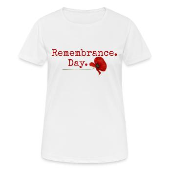 Heldengedenktag. Rote Mohnblumen-Geschenke - Frauen T-Shirt atmungsaktiv - Weiß - Vorne - AI Model Female 172 dark (172cm)