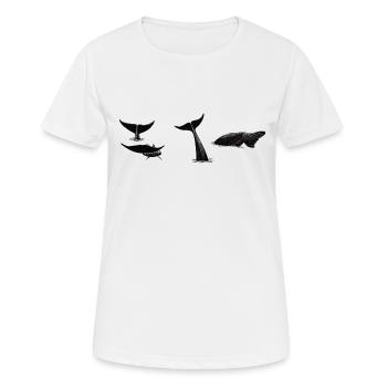 Whale tail - Whale fluke - Queues de baleines - Women's Breathable T-Shirt - white - Front - AI Model Female 172 dark (172cm)