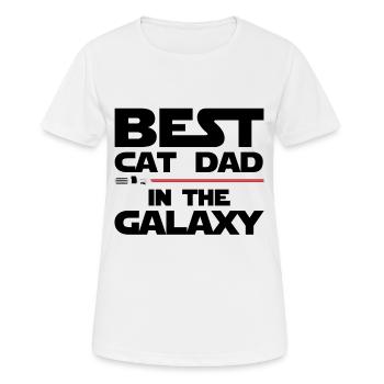 Bester Katzenpapa der Galaxie - Frauen T-Shirt atmungsaktiv - Weiß - Vorne - AI Model Female 172 dark (172cm)