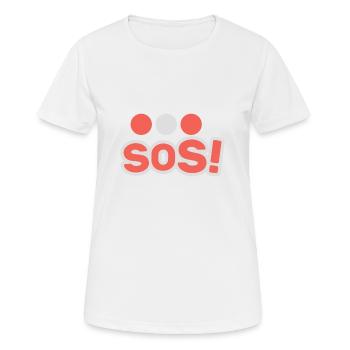 SOS! Zu Hilfe! - Frauen T-Shirt atmungsaktiv - Weiß - Vorne - AI Model Female 172 dark (172cm)