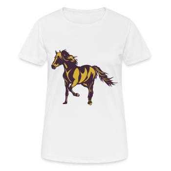 Équitation Équitation Étalon Animal - T-shirt respirant Femme - blanc - Devant - AI Model Female 172 dark (172cm)