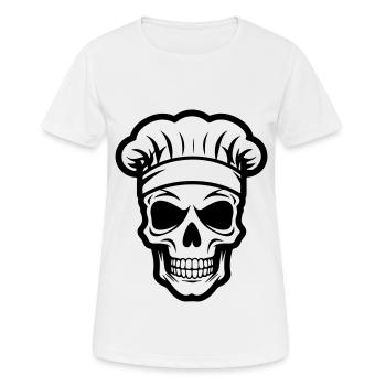 Crâne de cuisinier - T-shirt respirant Femme - blanc - Devant - AI Model Female 172 dark (172cm)