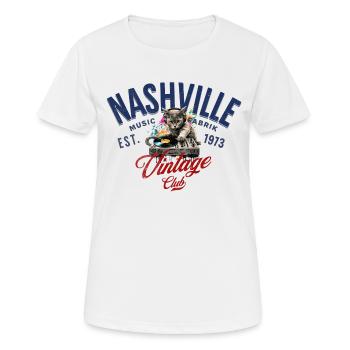 Nashville Musikfabrik Vintage-Club - Frauen T-Shirt atmungsaktiv - Weiß - Vorne - AI Model Female 172 dark (172cm)