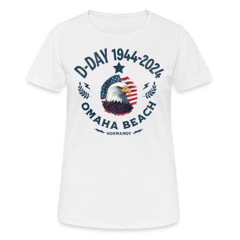 D DAY 80-jähriges Jubiläum am Strand von Omaha - Frauen T-Shirt atmungsaktiv - Weiß - Vorne - AI Model Female 172 dark (172cm)