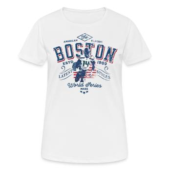 Boston classic world series MASS V2 - Frauen T-Shirt atmungsaktiv - Weiß - Vorne - AI Model Female 172 dark (172cm)