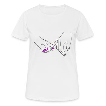 Holding Hands Couple Romantic - Women's Breathable T-Shirt - white - Front - AI Model Female 172 dark (172cm)