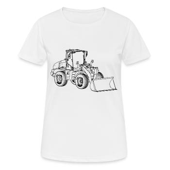 Chargeurs sur roues - T-shirt respirant Femme - blanc - Devant - AI Model Female 172 dark (172cm)