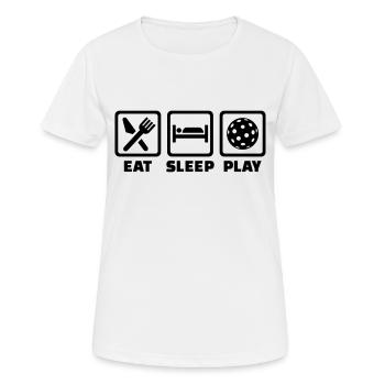 Floorball - Frauen T-Shirt atmungsaktiv - Weiß - Vorne - AI Model Female 172 dark (172cm)