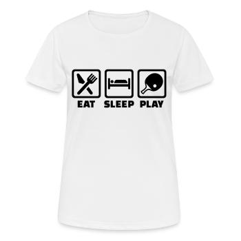 Tischtennis - Frauen T-Shirt atmungsaktiv - Weiß - Vorne - AI Model Female 172 dark (172cm)