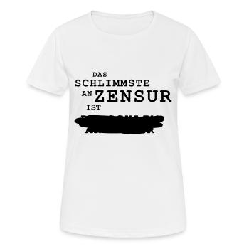 gegen Zensur Spruch Politik Freiheit Sprüche - Frauen T-Shirt atmungsaktiv - Weiß - Vorne - AI Model Female 172 dark (172cm)