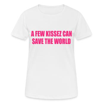 a few kissez can save the world - T-shirt respirant Femme - blanc - Devant - AI Model Female 172 dark (172cm)