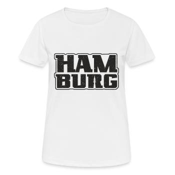 Hamburg Graphic Hanseatic City Souvenir Hamburg - Women's Breathable T-Shirt - white - Front - AI Model Female 172 dark (172cm)