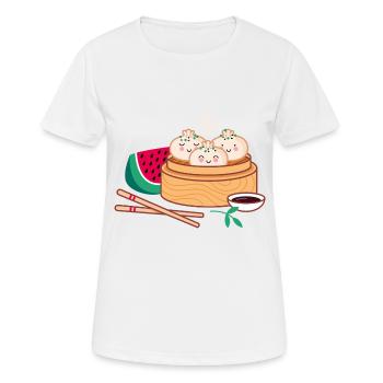 Dim Sum with Watermelon - Women's Breathable T-Shirt - white - Front - AI Model Female 172 dark (172cm)