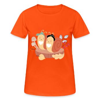 Snail walk - Women's Breathable T-Shirt - neon orange - Front - AI Model Female 172 dark (172cm)
