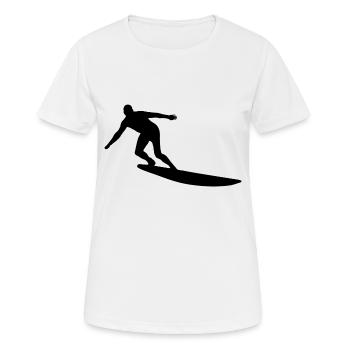 surfboard surf surfing wind surfer12 - Women's Breathable T-Shirt - white - Front - AI Model Female 172 dark (172cm)