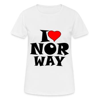 Norvège - J'aime la Norvège - J'aime la Norvège - T-shirt respirant Femme - blanc - Devant - AI Model Female 172 dark (172cm)