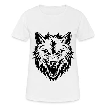 Tête de loup - T-shirt respirant Femme - blanc - Devant - AI Model Female 172 dark (172cm)