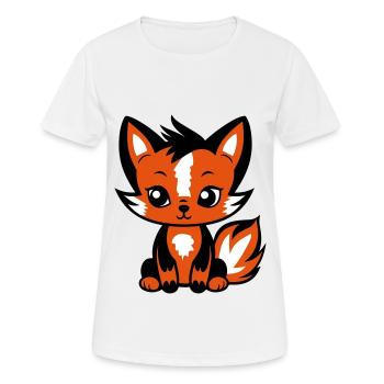 Renard Animal Bébé - T-shirt respirant Femme - blanc - Devant - AI Model Female 172 dark (172cm)
