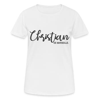 Christian de Marseille Geschenk Christian T-Shirt - Frauen T-Shirt atmungsaktiv - Weiß - Vorne - AI Model Female 172 dark (172cm)