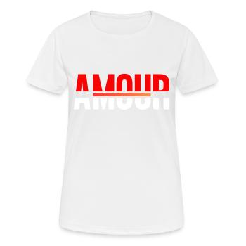 AMOUR - T-shirt respirant Femme - blanc - Devant - AI Model Female 172 dark (172cm)