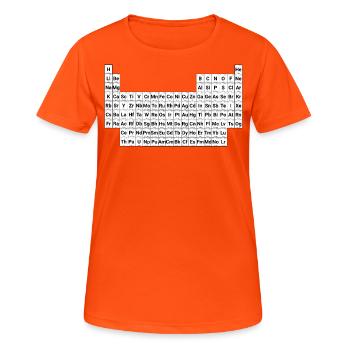 système périodique - T-shirt respirant Femme - orange néon - Devant - AI Model Female 172 dark (172cm)
