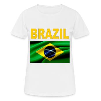 BRASILIEN - Frauen T-Shirt atmungsaktiv - Weiß - Vorne - AI Model Female 172 dark (172cm)