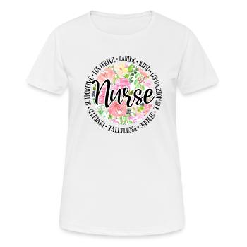 Infirmière infirmière - T-shirt respirant Femme - blanc - Devant - AI Model Female 172 dark (172cm)