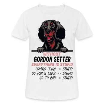Ohne Gordon Setter ist alles doof - Frauen T-Shirt atmungsaktiv - Weiß - Vorne - AI Model Female 172 dark (172cm)