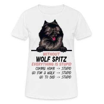 Ohne Wolfsspitz ist alles doof - Frauen T-Shirt atmungsaktiv - Weiß - Vorne - AI Model Female 172 dark (172cm)