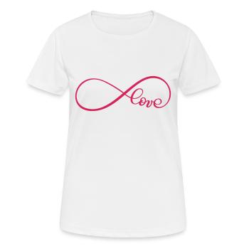 UNENDLICH LOVE - Frauen T-Shirt atmungsaktiv - Weiß - Vorne - AI Model Female 172 dark (172cm)