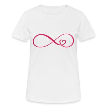 UNENDLICH HERZ - Frauen T-Shirt atmungsaktiv - Weiß - Vorne - AI Model Female 172 dark (172cm)