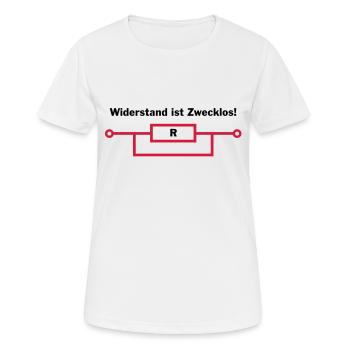Widerstand ist zwecklos - Frauen T-Shirt atmungsaktiv - Weiß - Vorne - AI Model Female 172 dark (172cm)