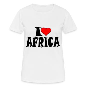 Afrique - J'aime l'Afrique - J'aime l'Afrique - T-shirt respirant Femme - blanc - Devant - AI Model Female 172 dark (172cm)
