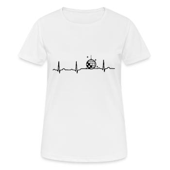 GESCHENK - EKG HERZLINIE DISCOKUGEL Black - Frauen T-Shirt atmungsaktiv - Weiß - Vorne - AI Model Female 172 dark (172cm)