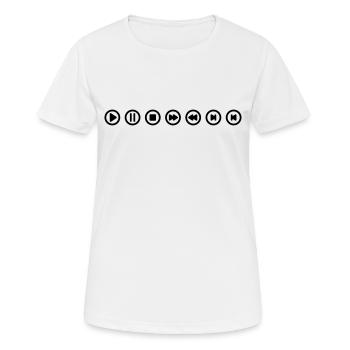 Sound Icons - Frauen T-Shirt atmungsaktiv - Weiß - Vorne - AI Model Female 172 dark (172cm)