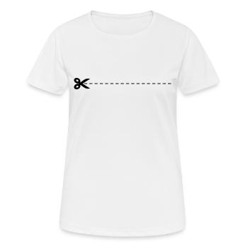 Ciseaux sur la ligne brisée - T-shirt respirant Femme - blanc - Devant - AI Model Female 172 dark (172cm)