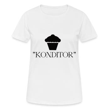 KONDITOR - Frauen T-Shirt atmungsaktiv - Weiß - Vorne - AI Model Female 172 dark (172cm)