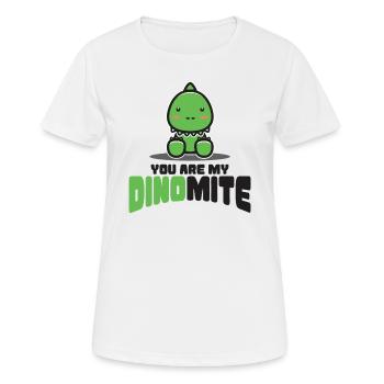 Dino Dinosaurier Urzeit Trex Fleischfresser - Frauen T-Shirt atmungsaktiv - Weiß - Vorne - AI Model Female 172 dark (172cm)